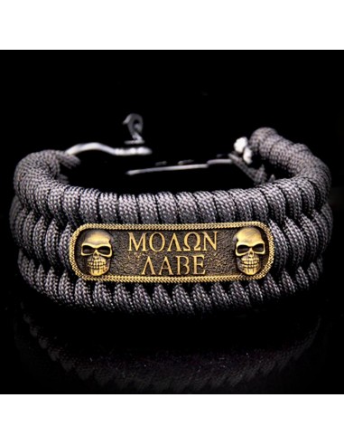 "Molon Labe Skull" Paracord Bracelet En savoir plus