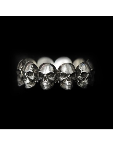 "Crown of skulls" Silver ring chez Cornerstreet bien 