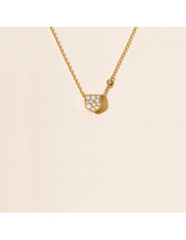 Collier chaine personnalisable - blason M pavé diamants les muscles