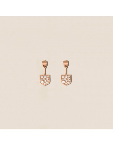 Duo Boucles d'oreilles personnalisables - Blason pavé diamants autour du lobe des créatures d'habitude