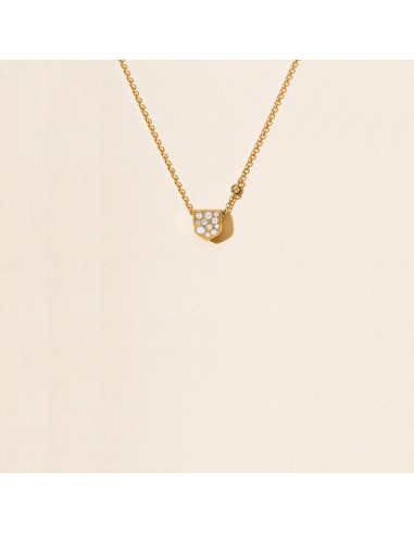 Collier chaine personnalisable - blason S pavé diamants 2 - 3 jours ouvrés.