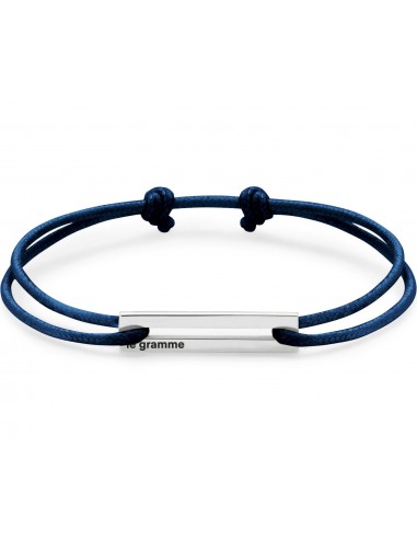 perforated navy blue cord bracelet le 1.7g Véritable concentré