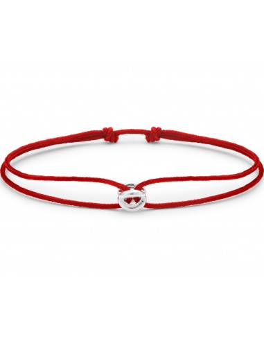 bracelet cordon entrelacs rouge le 1g rembourrage situé sous