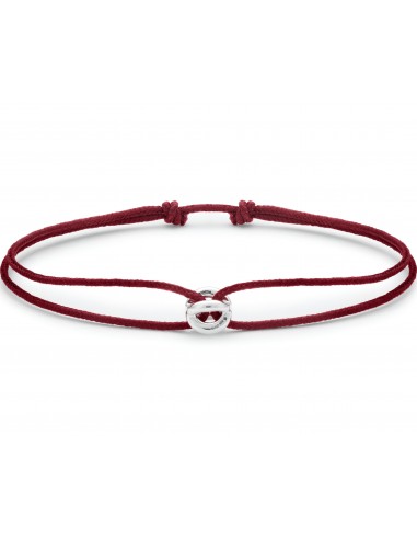 bracelet cordon entrelacs bordeaux le 1g brillant des détails fins