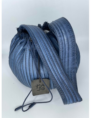 Sac Rond Cuir - Bleu de votre