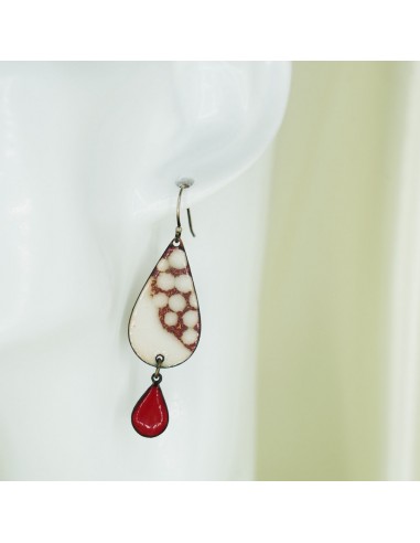 Boucles d'oreilles BRINCO GOTA - Rouge & Blanc meilleur choix