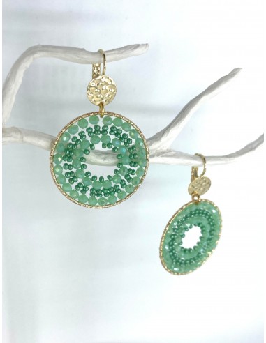 Boucles d'Oreilles MAXI PARADIS - Vert d'eau soldes