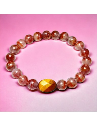 Bracelet "MON AURA" - Auralite et oeil de tigre hantent personnes