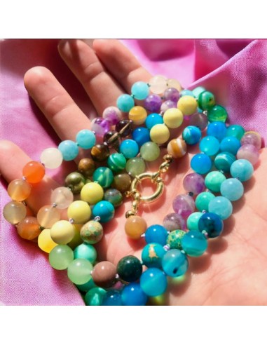 Collier "COLOR SPIRIT" -  9 pierres naturelles - or fin vous aussi creer 