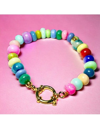 Bracelet "SWEET DREAMS" en pierres opale doré or fin une grave pollution 