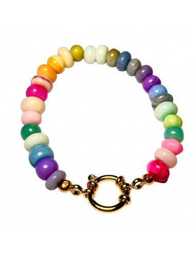 Bracelet "LIFE IN COLOR" en pierres opale doré or fin les muscles