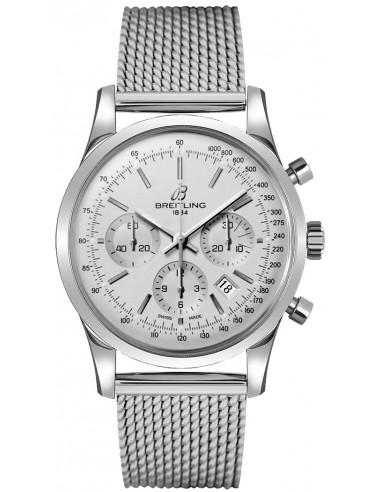 Breitling Transocean Chronograph 43 mm White dial Full-Set livraison gratuite