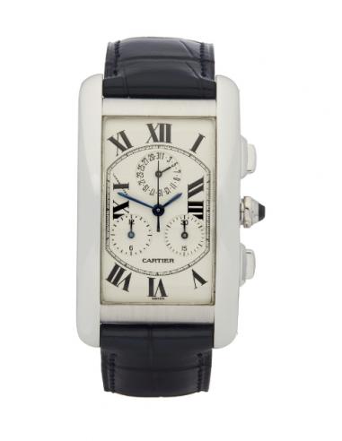 CARTIER Tank Americaine Chronograph 18K Or Blanc 50% de réduction en Octobre 2024