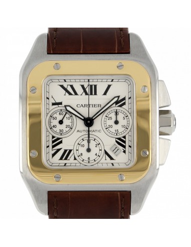 CARTIER Santos 100 XL Chronograph Or/Acier pas cher 