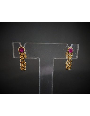 Boucles d'Oreilles Rubis, Or Jaune 18 Carats le concept de la Pate a emporter 