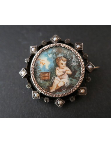 Broche Miniature Et Perles Fines en stock