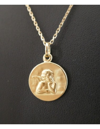 Médaille Ange avec chaîne, Or Jaune 18 Carats du meilleur 