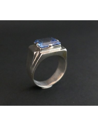 Bague Art Déco En Argent Et Spinelle Bleu 2023