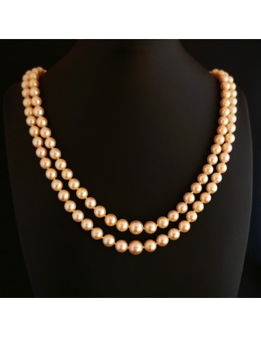 Collier De Perles De Culture 2 Rangs, Fermoir Or 18 Carats vente chaude votre 