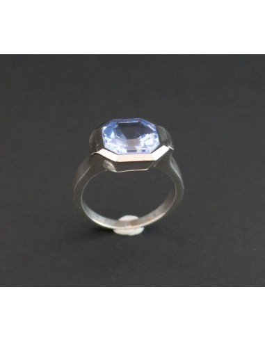 Bague Art Déco En Argent Sertie d'Un Spinelle Bleu De Synthèse acheter