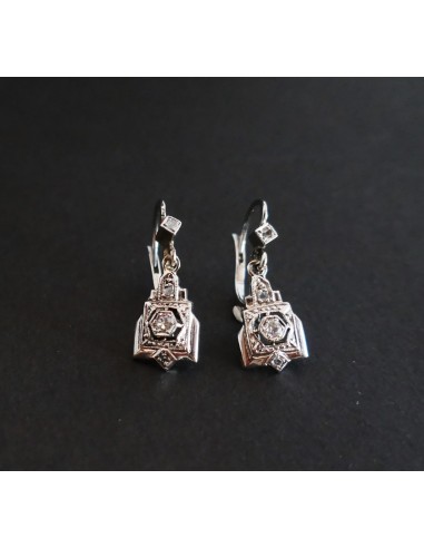 Boucles d'Oreilles Art Déco ornées de diamants plus qu'un jeu 