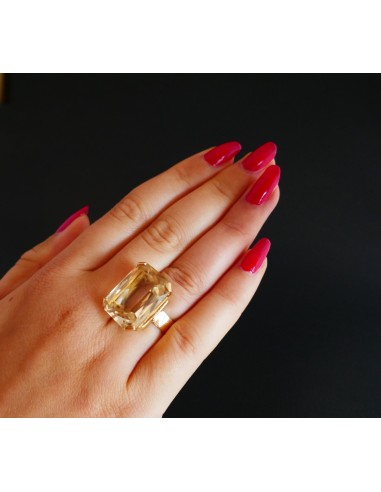 Bague Sertie d'Une Importante Citrine, Or 18 Carats Paris Déstockage Promo